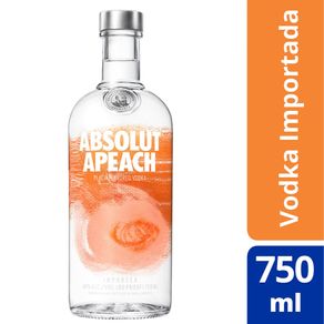 Vodka Destilada Saborizada Absolut Apeach Garrafa 750ml