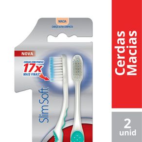 Escova Dental Colgate Slim Soft Macia Com 2 Unidades