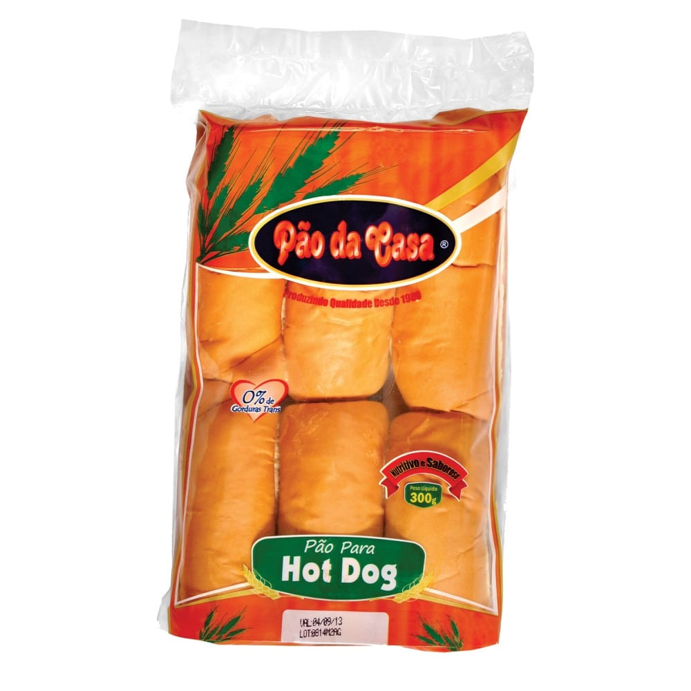 Pão para Hot Dog Pão da Casa 300g