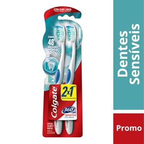Escova Dental Colgate 360° Sensitive Pro Alívio Com 2 Unidades Escova Dental Colgate 360° Sensitive Pro Alívio Com 2 Unidades
