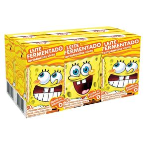 Leite Fermentado Elegê Bob Esponja Tradicional 480g Com 6 Unidades