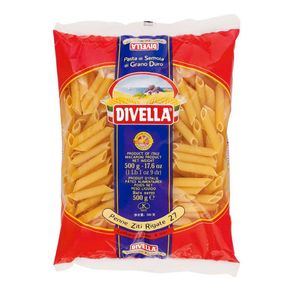 Macarrão Divella Massa Grano Duro 27 Penne Ziti Rigate 500g