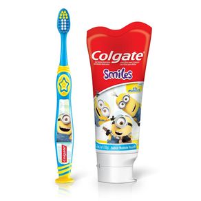 Escova Dental Colgate Smiles Minions 6+ Anos + Gel Dental 100g Escova Dental Colgate Smiles Minions 6+ Anos + Gel Dental 100g