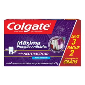 Creme Dental Colgate MPA Neutraçúcar 70g Leve 3 Pague 2 Unidades Creme Dental Colgate MPA Neutraçúcar 70g Leve 3 Pague 2 Unidades