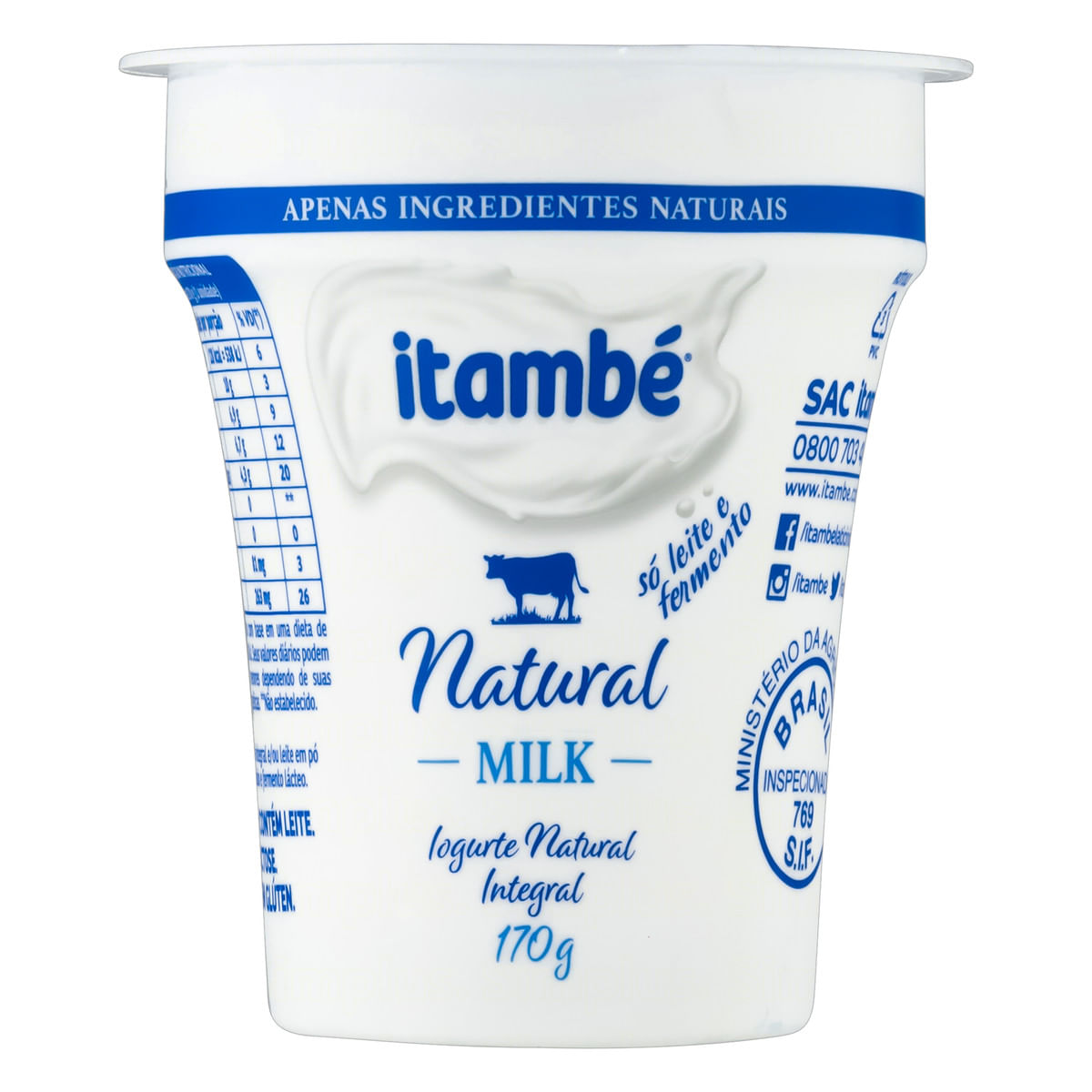 Iogurte Itambé Natural Milk Integral 170g