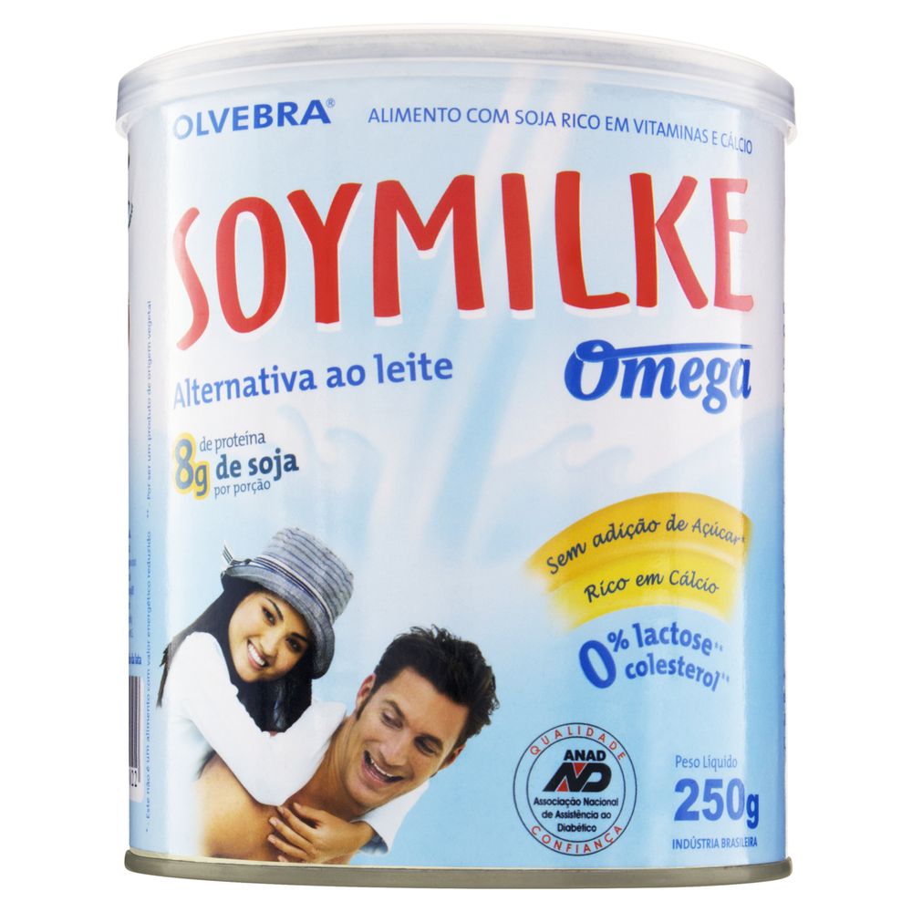 Alimento à Base de Soja em Pó Natural Ômega Zero Lactose sem Adição de Açúcar Soymilke Lata 250g