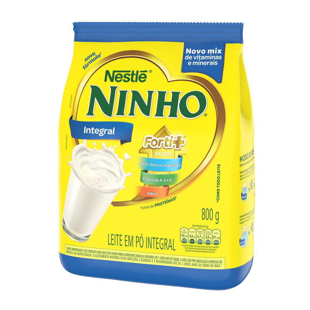 Leite Em Pó Nestlé Ninho Fortificado Integral Sachê 800g Comper 2239