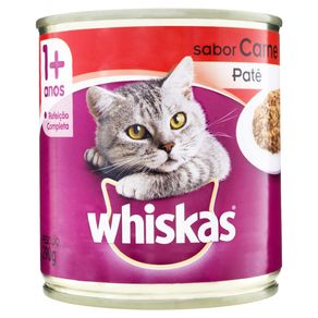Alimento-Completo-Pate-Para-Gatos-Adultos-1--Carne-Whiskas-Lata-290g Alimento-Completo-Pate-Para-Gatos-Adultos-1--Carne-Whiskas-Lata-290g