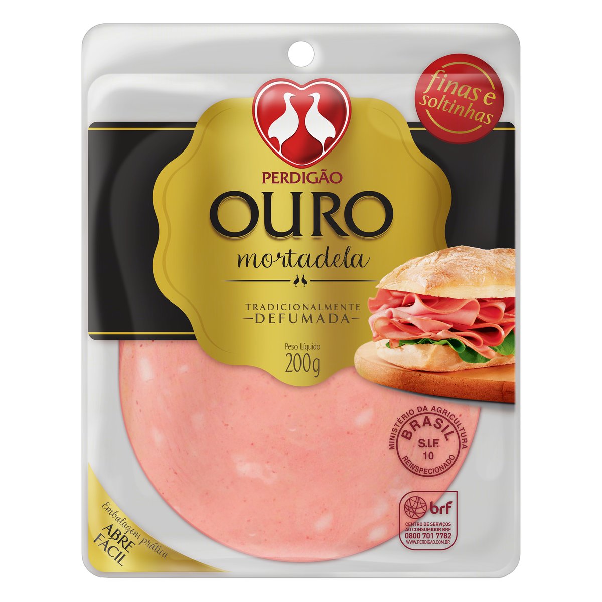 Mortadela Perdigão Ouro Fatiada 200g