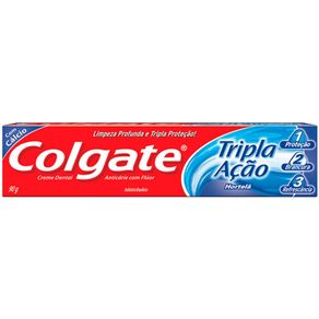 Creme-Dental-Colgate-Tripla-Acao-Hortela-90g Creme-Dental-Colgate-Tripla-Acao-Hortela-90g