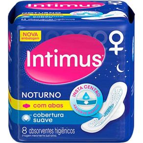 Absorvente-Externo-Intimus-Noturno-Cobertura-Suave-com-Abas---Com-8-Unidades