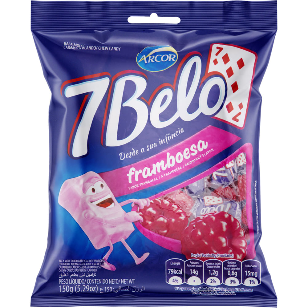 Bala 7 Belo Arcor Framboesa 150g - comper