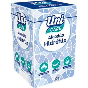 Algodao-Uni-Care-Hidrofilo-50g Algodao-Uni-Care-Hidrofilo-50g