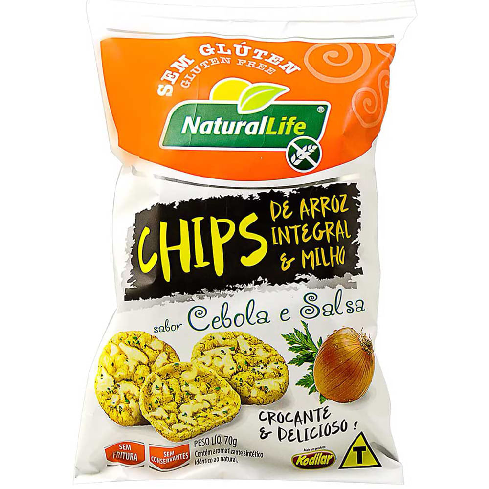 Chips de Arroz Integral Cebola e Salsa Natural Life 70g