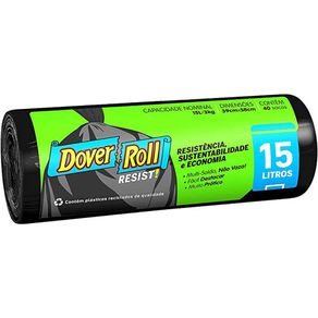 Saco-de-Lixo-Dover-Roll-15L-Com-40-Preto Saco-de-Lixo-Dover-Roll-15L-Com-40-Preto