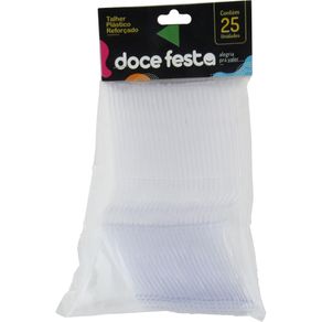 Garfo-Descartavel-Doce-Festa-Reforcado-Cristal-Com-25-Unidades Garfo-Descartavel-Doce-Festa-Reforcado-Cristal-Com-25-Unidades