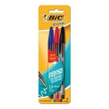 Canela-Bic-Cristal-Bold-com-3-Azul-Vermelha-e-Preta