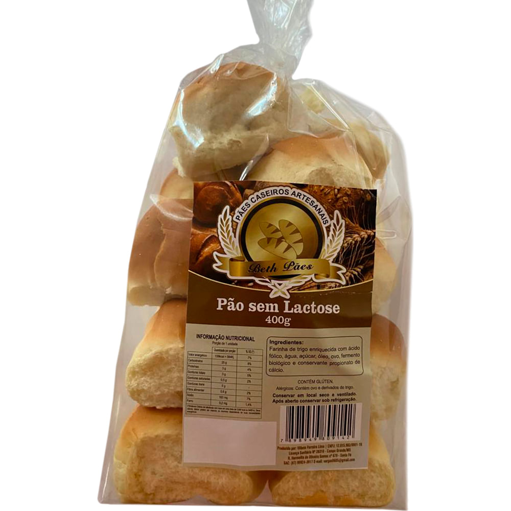 Pão sem Lactose Beth Pães 320g