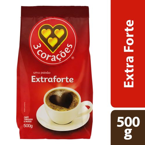 Café 3 Corações Extra Forte Stand Pack 500g - comper