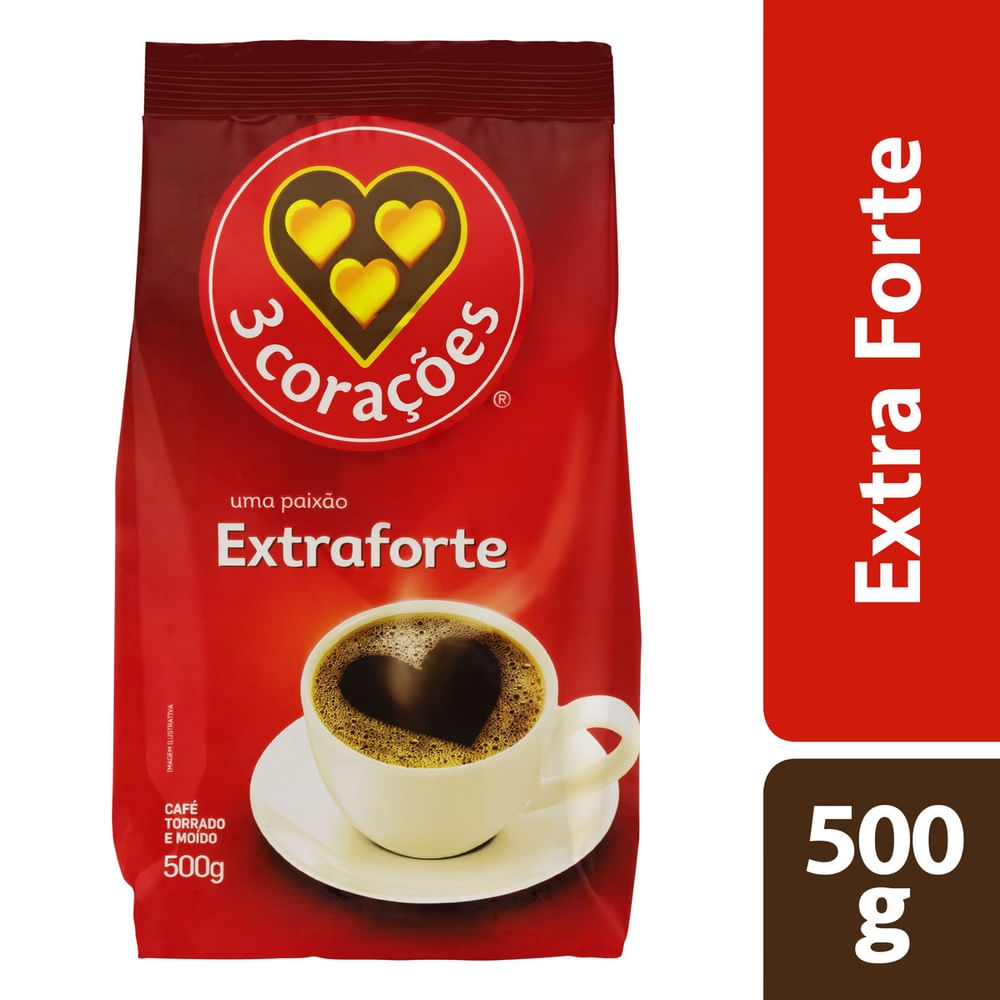 Café 3 Corações Extra Forte Stand Pack 500g