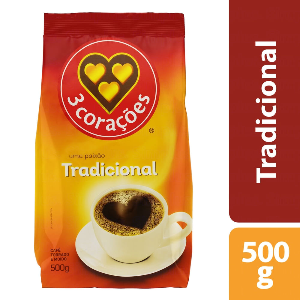 Café 3 Corações Tradicional Stand Pack 500g