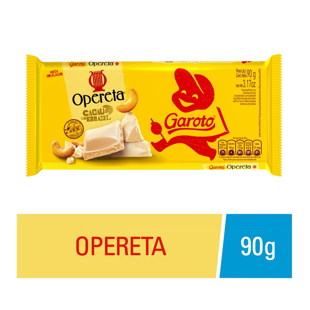 Barra de Chocolate Garoto Opereta 90g comper