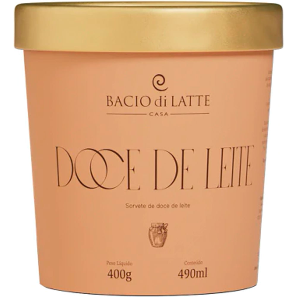 Sorvete de Doce de Leite Bacio Di Latte 490ml