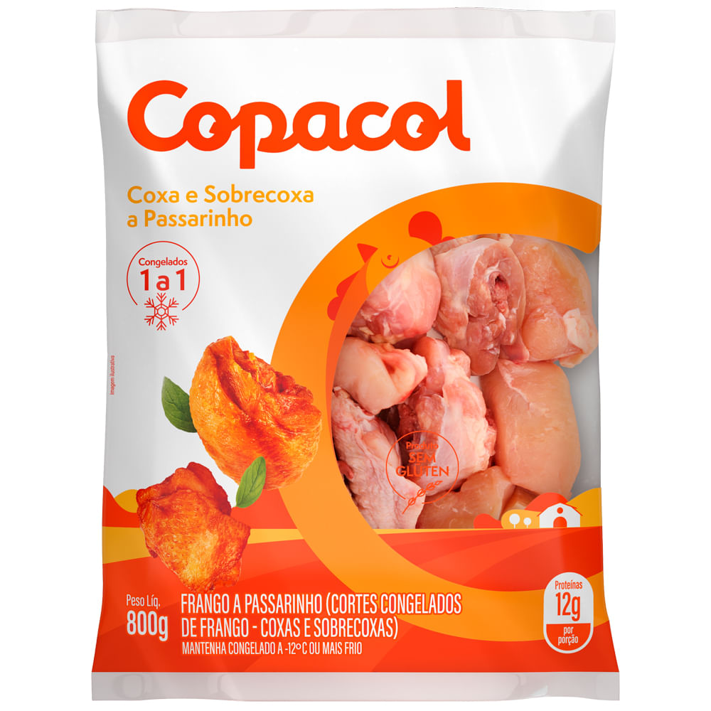 Coxa e Sobrecoxa Copacol a Passarinho Congelada IQF 800g