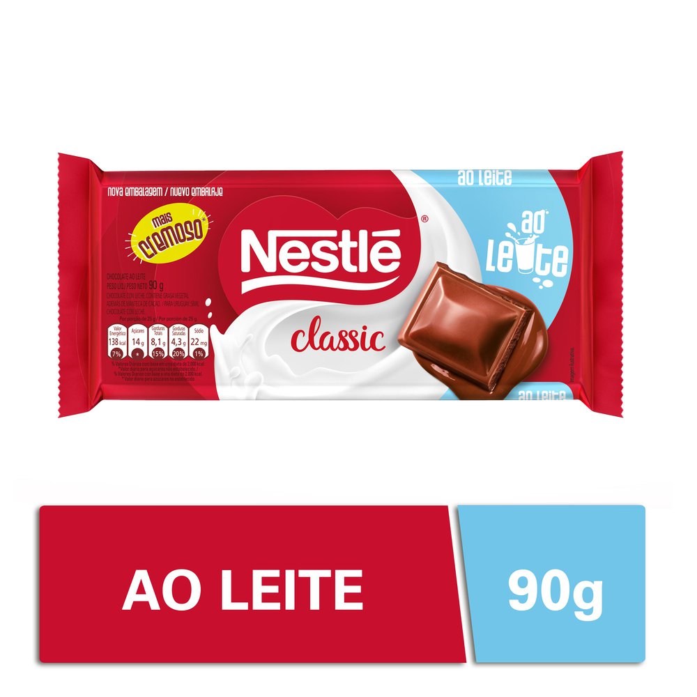 Barra de Chocolate Nestlé Classic ao Leite 90g - comper