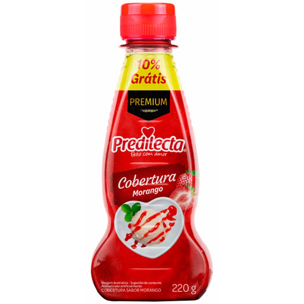 Cobertura para Sorvete Predilecta Morango 200g