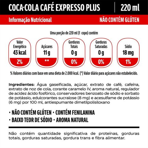 Refrigerante Coca-Cola com Café Expresso Lata 220ml - comper