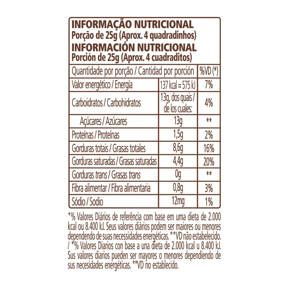 Chocolate Garoto Talento Creme de Avelã 90g comper