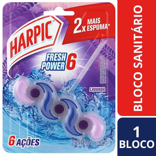 Desodorizador Sanitário Harpic Fresh Power 6 Lavanda 50g - comper