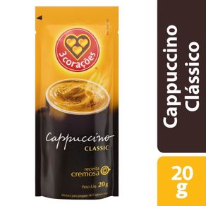 Cappuccino Solúvel 3 Corações Classic 20g