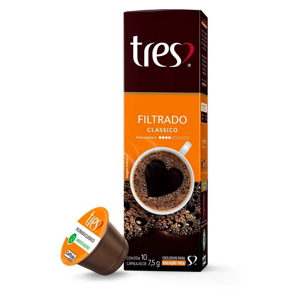 Cápsula de Café 3 Corações Filtrado Clássico 7,5g Com 10 Cápsulas