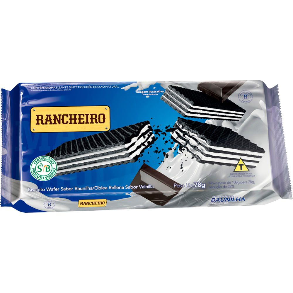 Biscoito Waffer Rancheiro Baunilha 78g