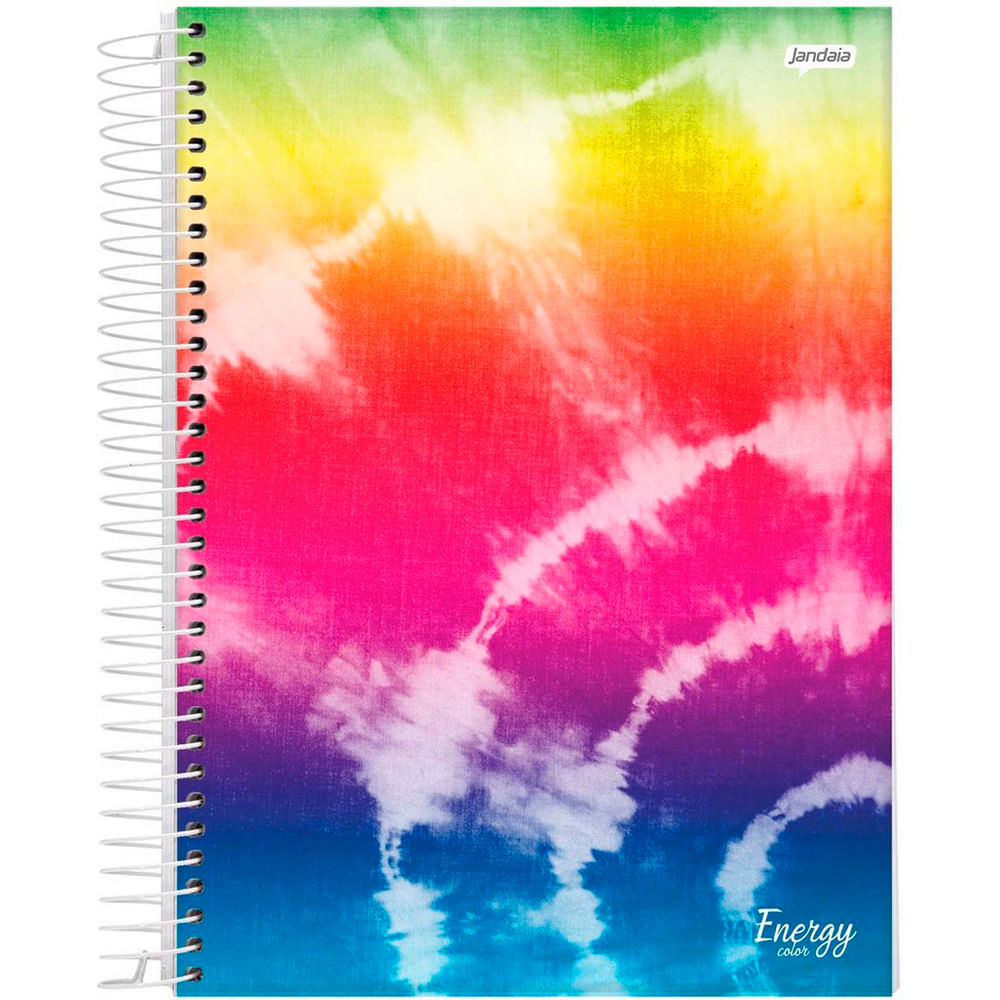 Caderno Espiral Jandaia Universitário Tie Dye Energy Color 1 Máteria 80 Folhas Comper 8698