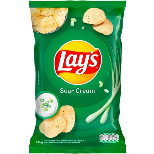 Batata Lisa Lay's Sour Cream Creme de Cebola 135g - comper