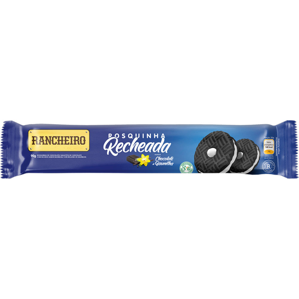 Rosquinha Recheada Rancheiro Chocolate e Baunilha 90g