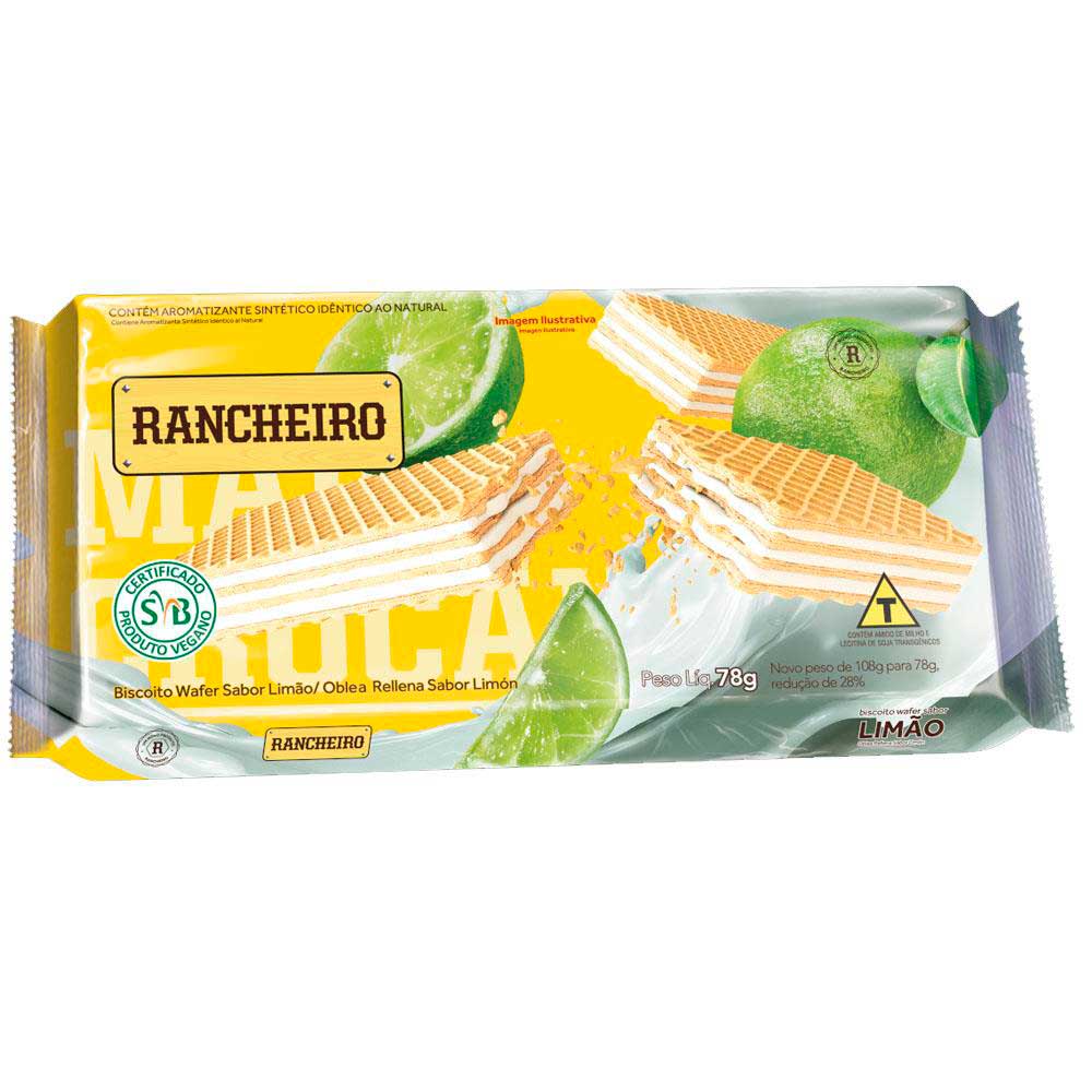Biscoito Wafer Rancheiro Limão 78g
