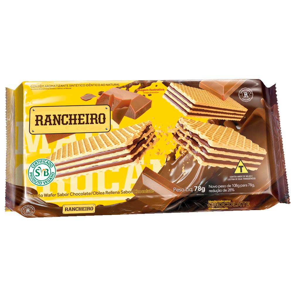 Biscoito Wafer Rancheiro Chocolate 78g