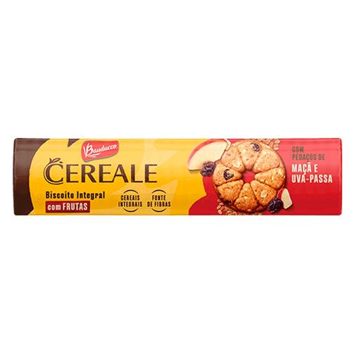 Biscoito Integral Bauducco Cereale Maçã e Uva Passa 141g comper