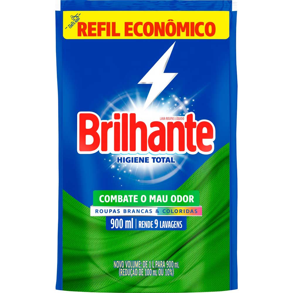 Sabão Líquido Brilhante Higiene Total Refil 900ml - comper