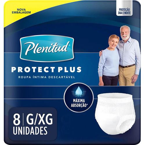 Roupa Íntima Plenitud Protect Plus Tamanho G/XG Com 8 Unidades