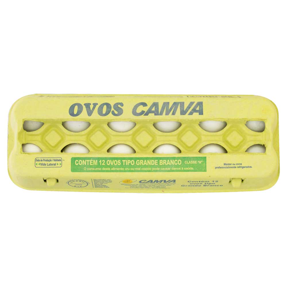 Ovo Branco Camva Grande Com 12 Unidades