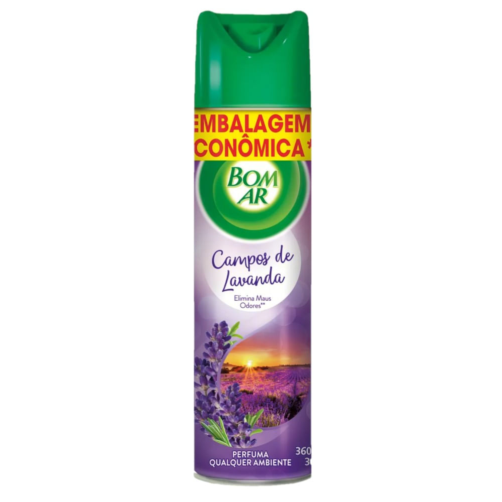 Purificador de Ar Bom Ar Lavanda Aerossol 360ml Embalagem Econômica