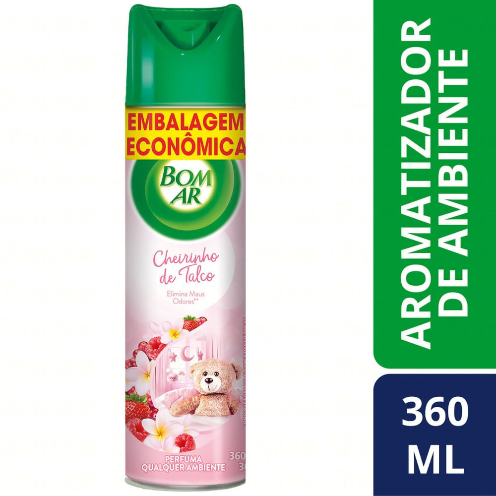 Purificador de Ar Bom Ar Wick Cheirinho de Talco Aerossol 360ml