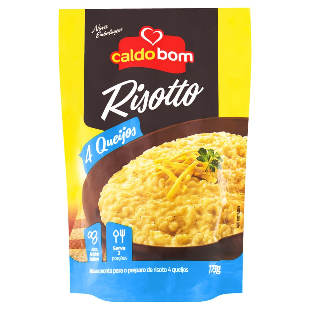 Mistura Pronta Caldo Bom para Preparo Risoto 4 Queijos com Arroz
