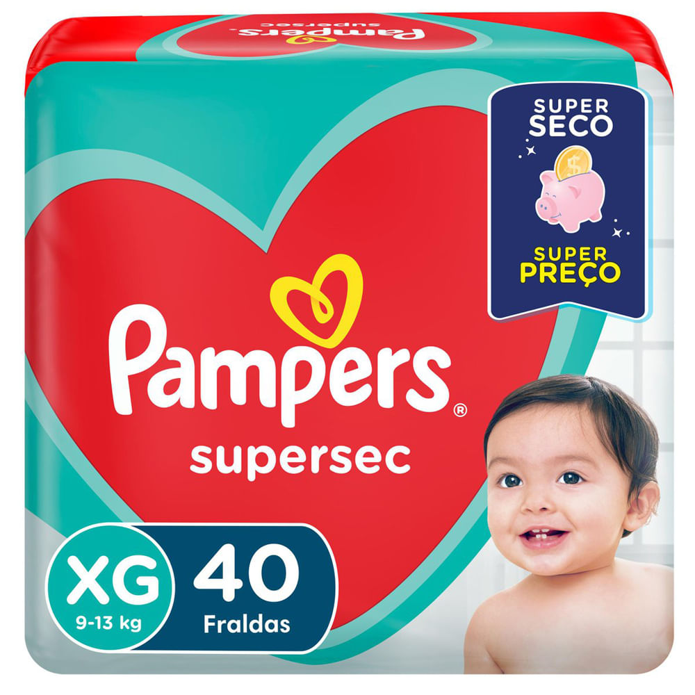 Fralda Infantil Pampers Supersec Tamanho Xg Com 40 Unidades Comper