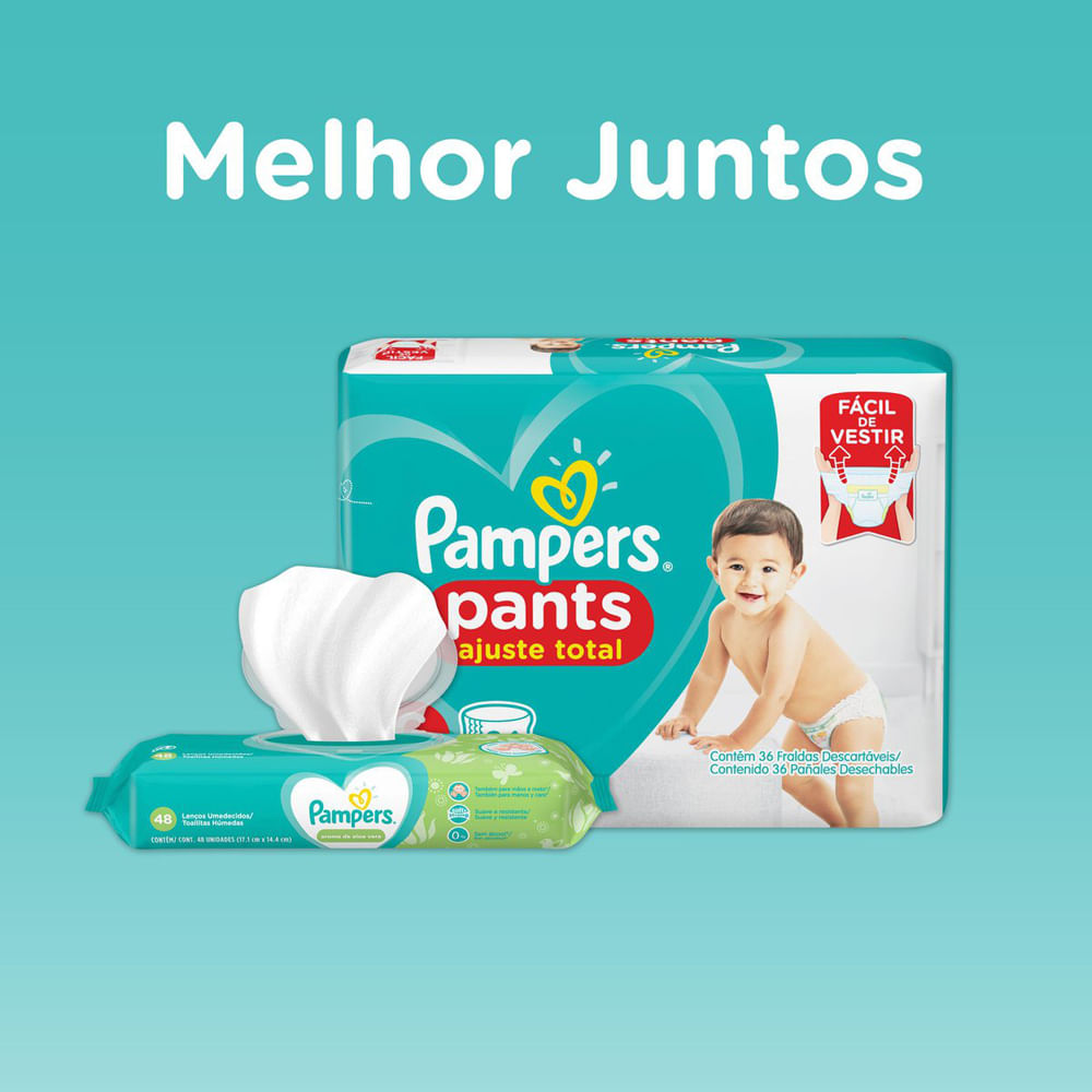 Fralda Pampers Pants Ajuste Total Tamanho P Com 26 Unidades - Comper